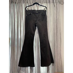 BDG Urban Outfitters bell bottom black denim jeans 12”bell bottom stretchy mater